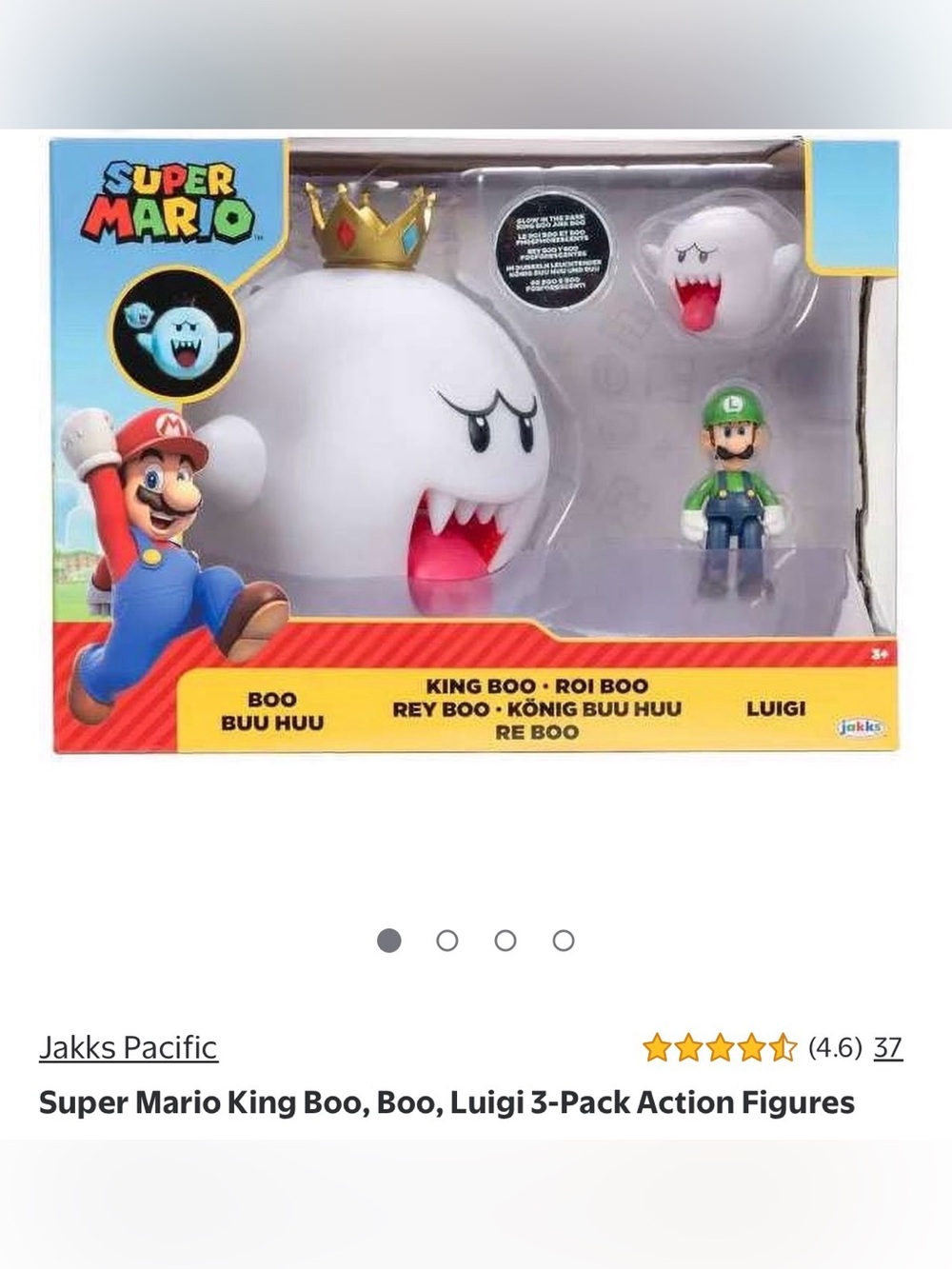 Nintendo Super Mario King Boo, Boo & Luigi 3-Pack Action Figures NWT